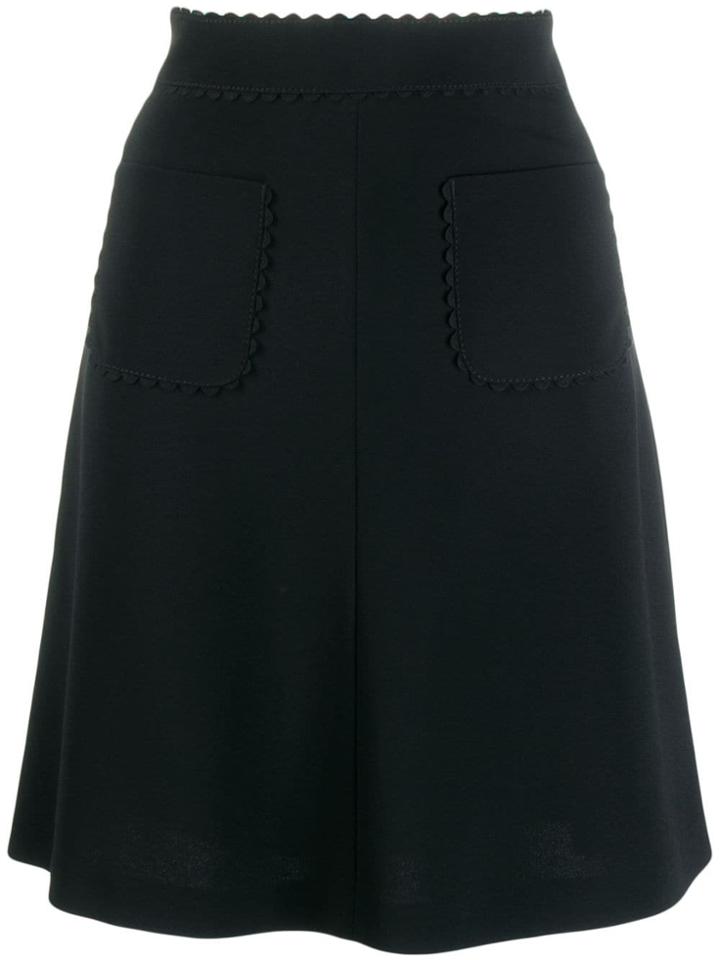 Red Valentino Scallop Trim Skirt - Black