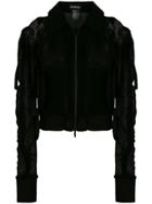 Ann Demeulemeester Exposed Shoulder Zip Jacket - Black
