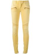 Balmain Skinny Biker Jeans, Women's, Size: 36, Yellow/orange, Cotton/spandex/elastane