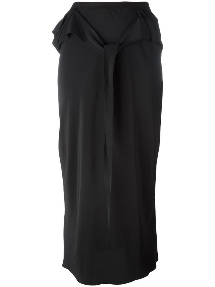 Straight-cut Skirt, Women's, Size: 40, Black, Silk/acetate, Rick Owens