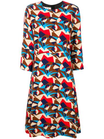 Marni Henne Pattern Midi Dress - Multicolour