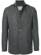 Sacai Embellished Band Collar Jacket - Grey