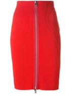 Givenchy Zip Fitted Skirt - Red