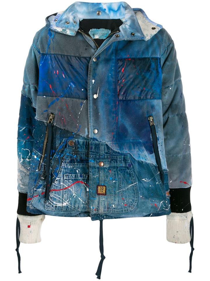 Greg Lauren Painted Parka - Blue