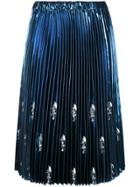 No21 Embellished Pleated Skirt - Blue