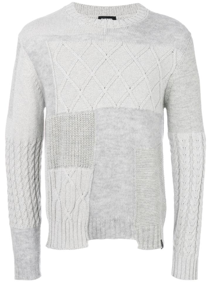 Diesel Panelled Jumper - Grey
