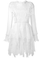 Maria Lucia Hohan Ruffle Lace Dress, Women's, Size: 36, White, Polyamide/viscose