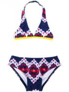 Oscar De La Renta Kids - Floral Print Bikini - Kids - Polyamide/spandex/elastane - 8 Yrs, Blue
