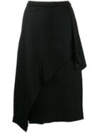 Diane Von Furstenberg Asymmetric Drape Midi Skirt - Black