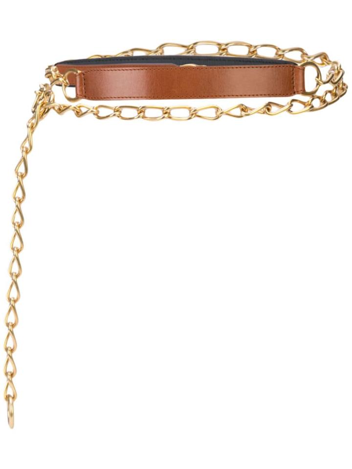 Oscar De La Renta Chain Belt - Brown