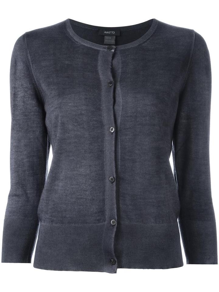 Avant Toi Button Down Cardigan, Women's, Size: Large, Grey, Silk/cashmere