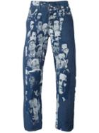 Jean Paul Gaultier Vintage Jacquard Face Jeans, Men's, Size: 44, Blue