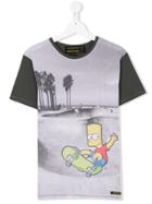 Finger In The Nose Bart Simpson Print T-shirt - Grey