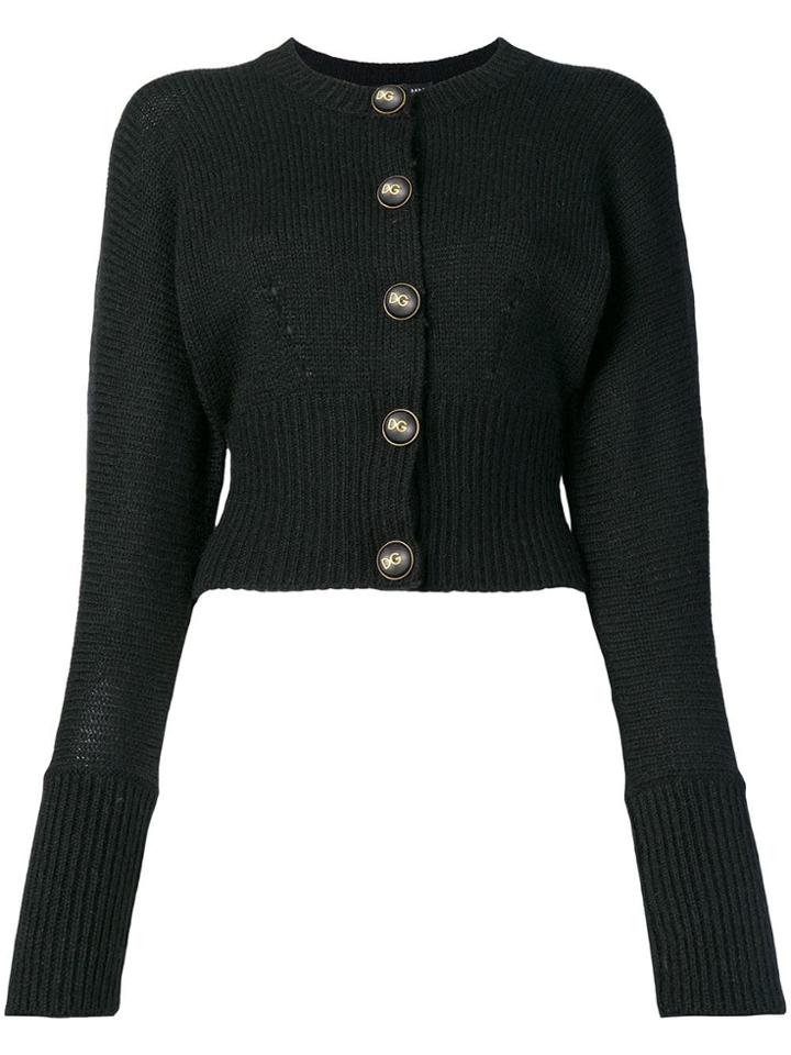 Dolce & Gabbana Logo Button Cardigan - Black