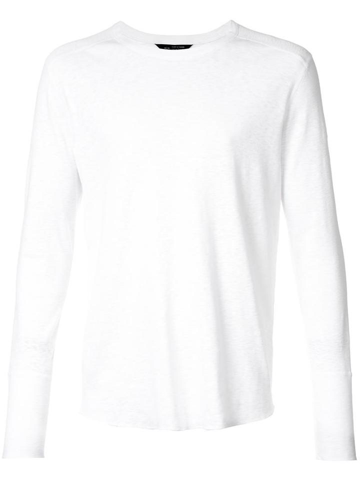 Wings+horns Longsleeved T-shirt, Men's, Size: Medium, White, Cotton