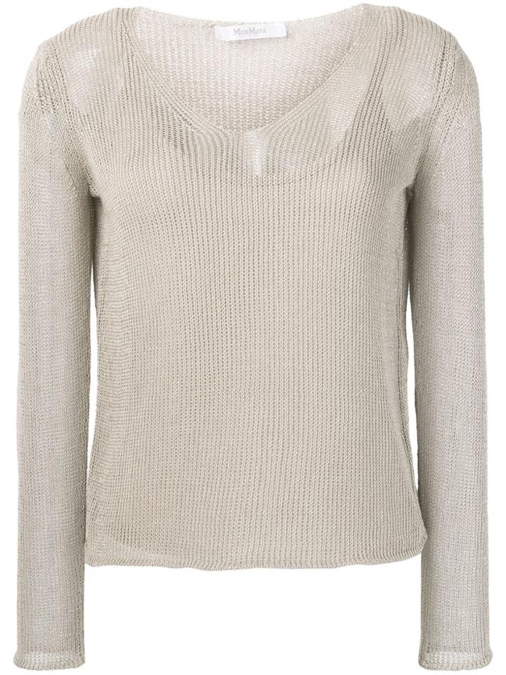 Max Mara Long-sleeve Sheer Sweater - Neutrals