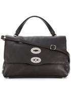 Zanellato Foldover Satchel With Silver-tone Hardware Details - Brown