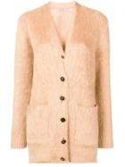 Burberry V-neck Midi Cardigan - Brown