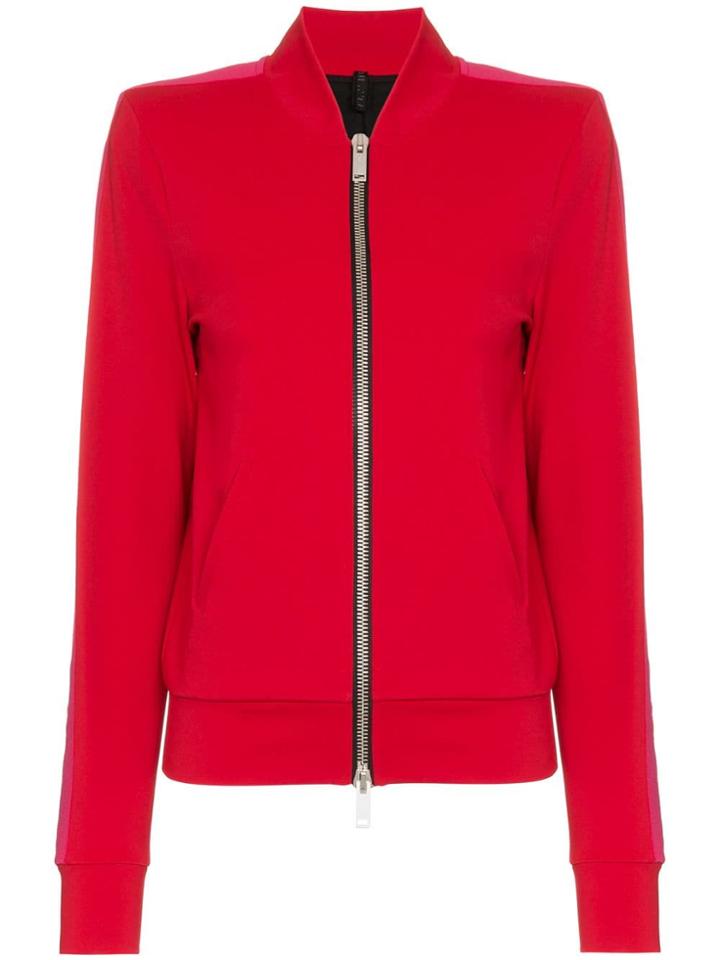 Unravel Project Zipped Stripe Sleeve Jumper - Red