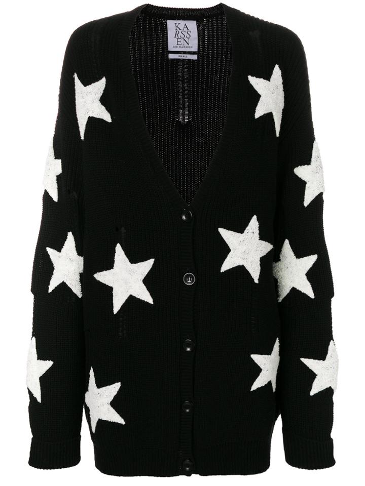 Zoe Karssen Oversized Star Cardigan - Black