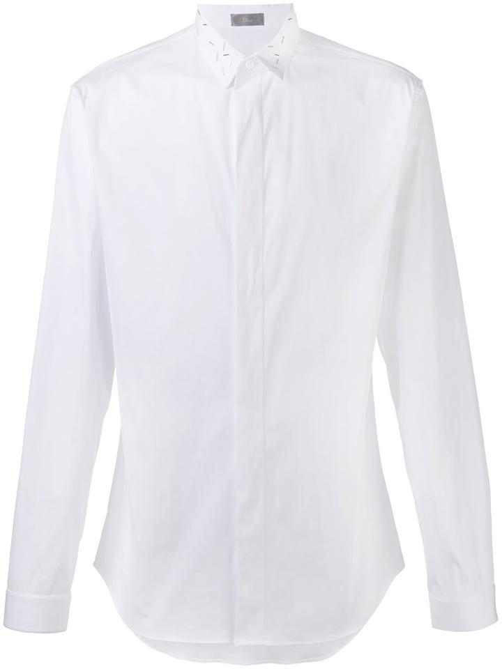 Dior Homme - Embellished Collar Shirt - Men - Cotton/polyamide/spandex/elastane/metal - 42, White, Cotton/polyamide/spandex/elastane/metal