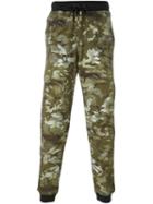 Versus Camouflage Print Track Pants, Men's, Size: Xs, Green, Cotton/spandex/elastane