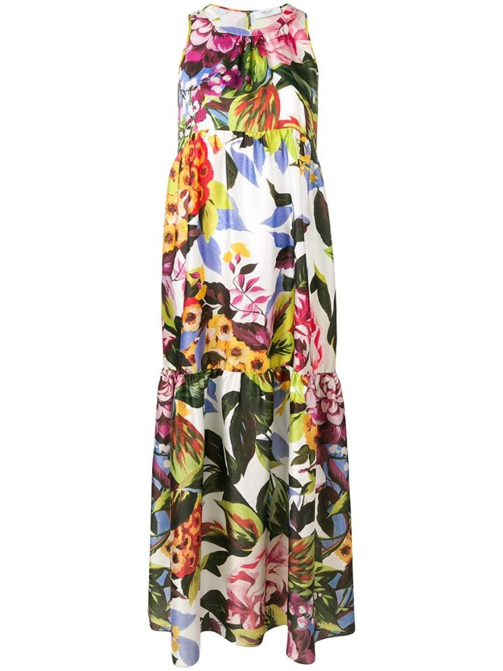 Blugirl Floral Panelled Maxi Dress - Green