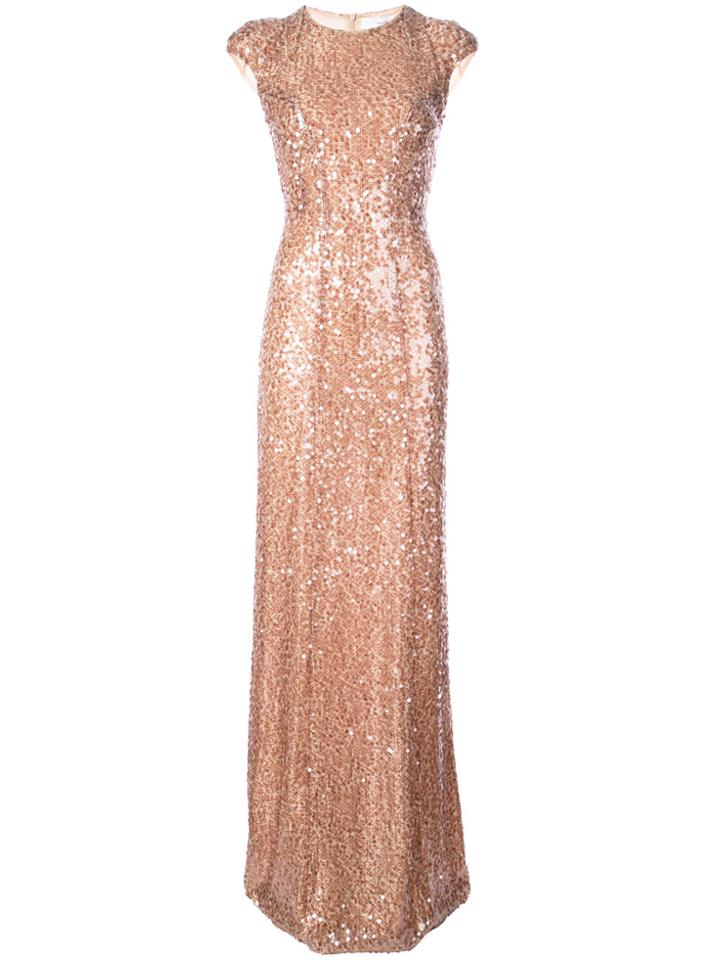 Galvan Sequin Evening Gown - Nude & Neutrals
