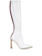 Fendi Fframe Pointed Toe Boots - White
