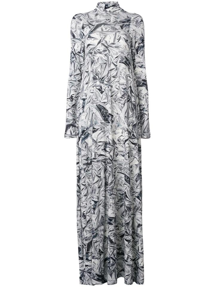 Mm6 Maison Margiela Tinfoil Print Dress - White