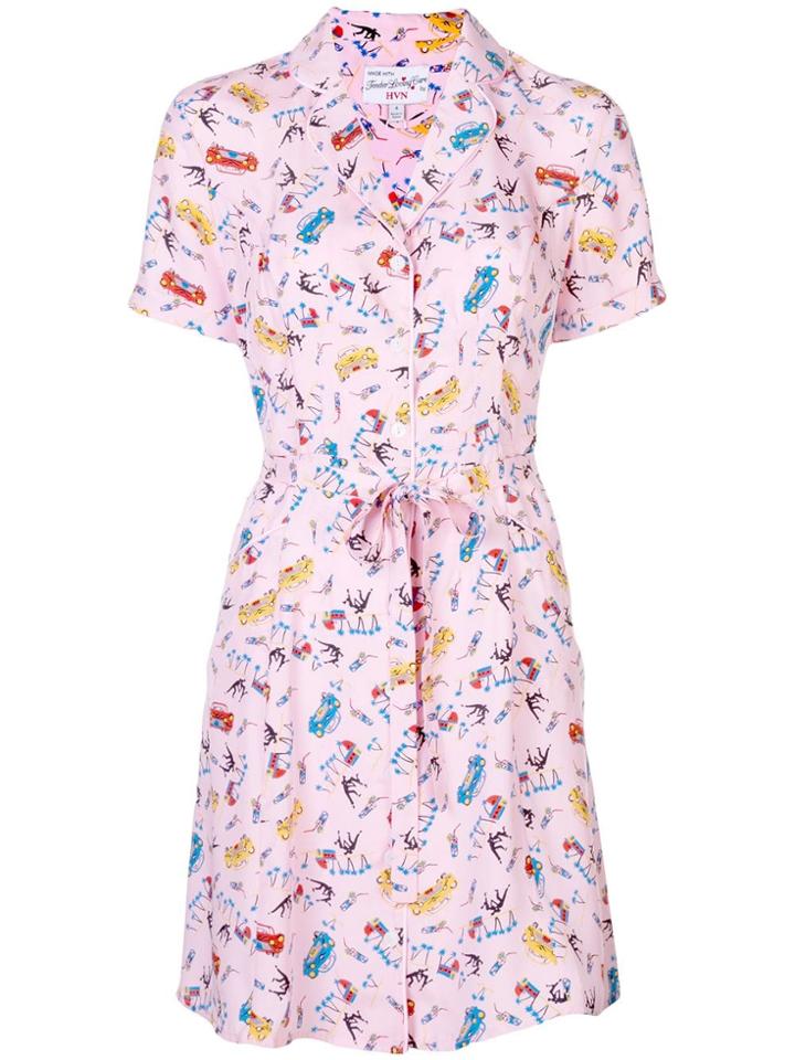 Hvn Maria Button-down Dress - Pink