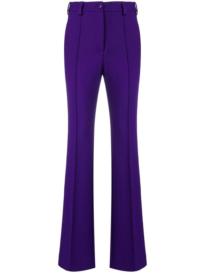 Erika Cavallini Creased Flared Trousers - Pink & Purple