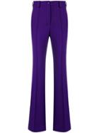Erika Cavallini Creased Flared Trousers - Pink & Purple