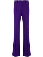 Erika Cavallini Creased Flared Trousers - Pink & Purple