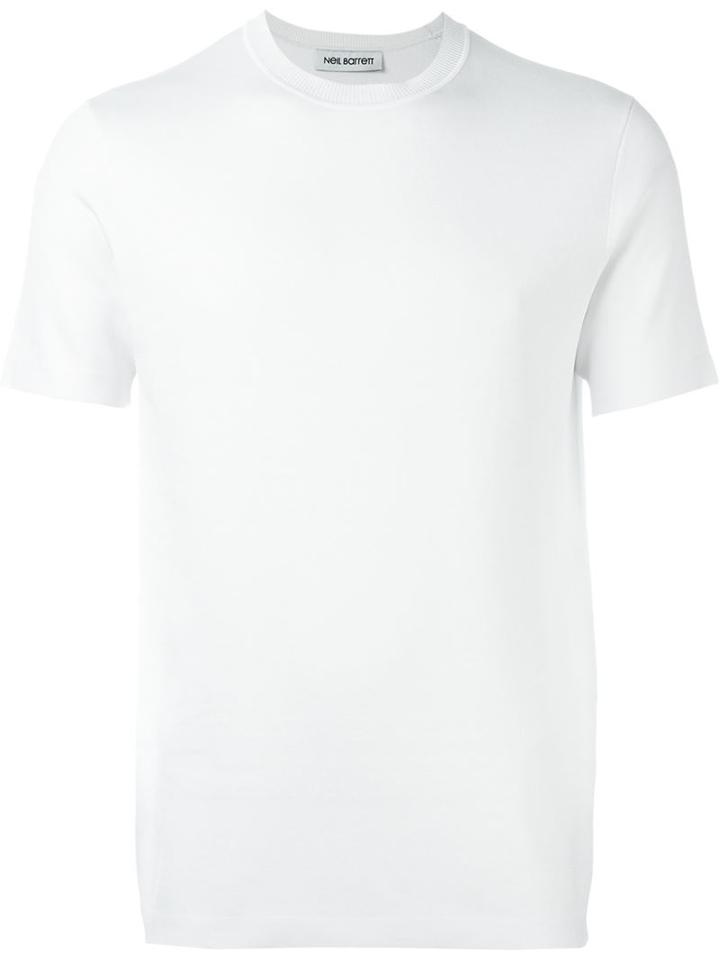 Neil Barrett Classic T-shirt, Men's, Size: S, White, Viscose/nylon/cotton