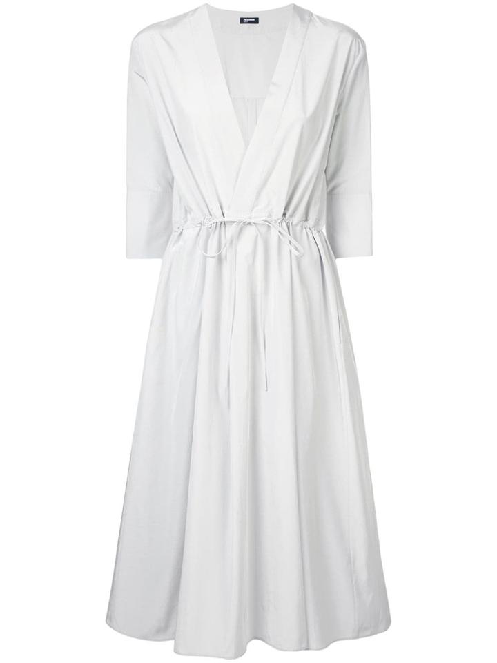Jil Sander Navy Flared Midi Dress - Green