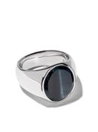 Tom Wood Oval Blue Hawk Eye Ring - Silver