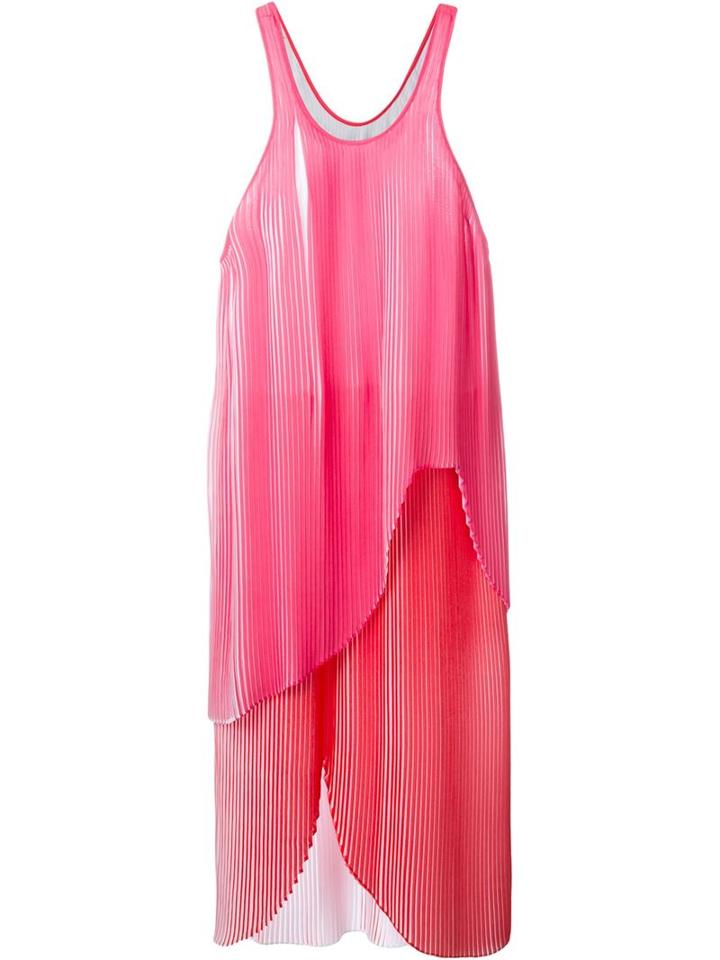 Stella Mccartney Layered Pleat Dress, Women's, Size: 42, Pink/purple, Polyester