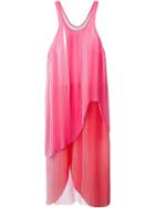 Stella Mccartney Layered Pleat Dress, Women's, Size: 42, Pink/purple, Polyester
