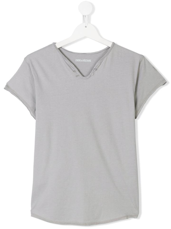 Zadig & Voltaire Kids Teen Back-print T-shirt - Grey