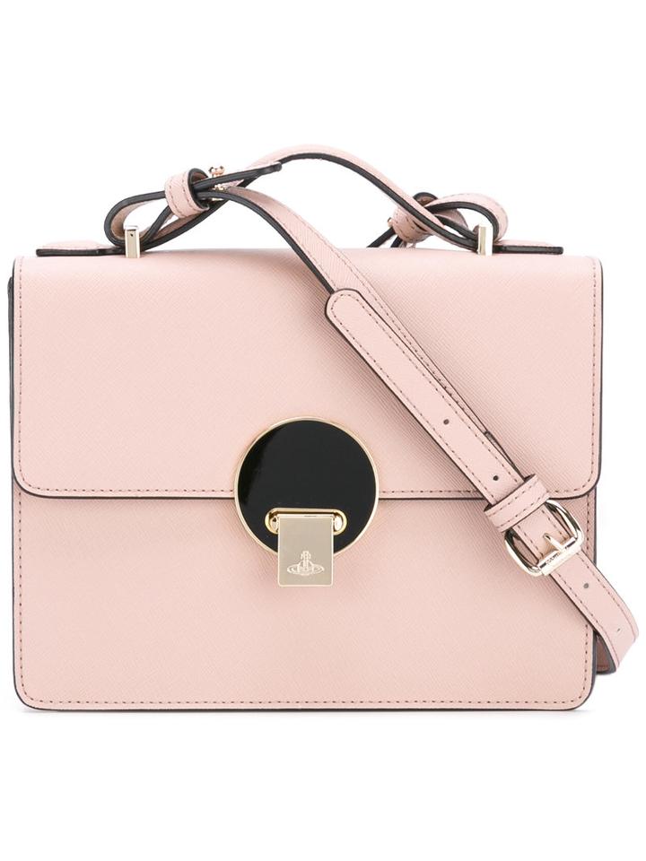 Vivienne Westwood Anglomania Flap Crossbody Bag, Women's, Pink/purple, Calf Leather/metal (other)