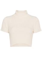 Staud Cropped Rib Top - White