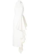 Solace London Draped Side Asymmetric Dress - White