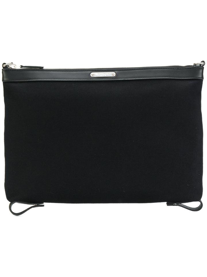 Saint Laurent Logo Plaque Clutch - Black