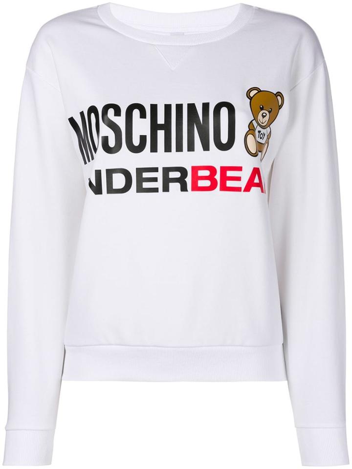 Moschino Underbear Logo Print Sweatshirt - White