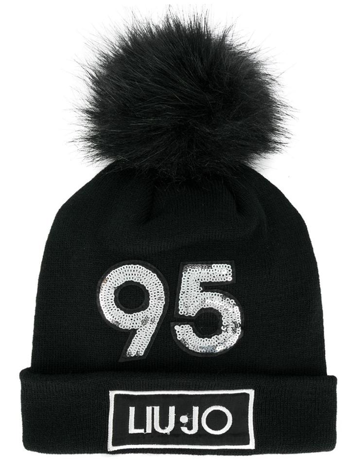 Liu Jo Logo Patch Beanie - Black