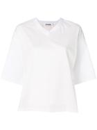 Jil Sander Loose V-neck T-shirt - White