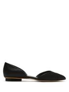 Sarah Chofakian Satin Leather Ballerina Shoes - Black