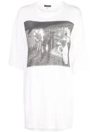 R13 Photo Print Oversized Round Neck T-shirt - White