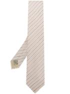 Brioni Diagonal Stripe Tie - Neutrals